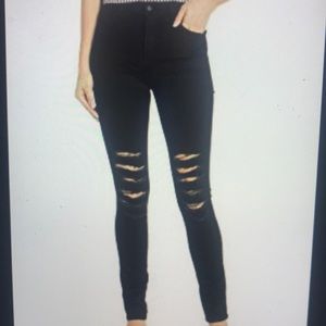 J Brand Maria High Rise Skinny Black Heart Excellent Condition Size 32